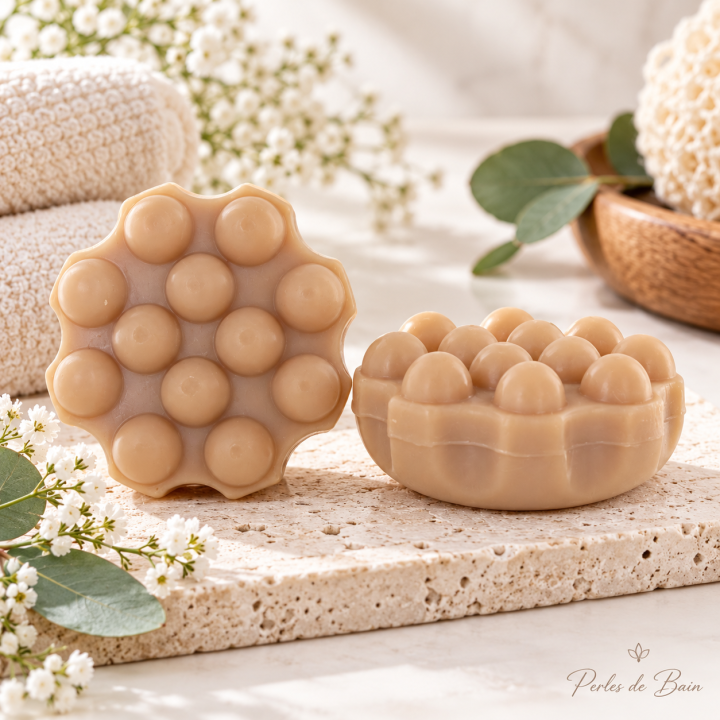 Shampoing solide massant cheveux colorés Vanille 50 g – Perles de Bain