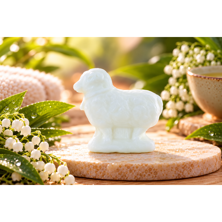 Savon invité Mouton Muguet 25 g – Perles de Bain