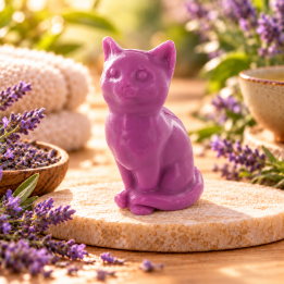 Savon invité Chat Lavande 25 g – Perles de Bain