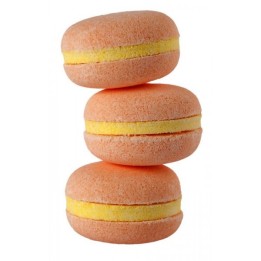 Macaron de bain effervescent parfum Pêche 60 g - perlesdebain.com